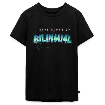 j’ai grandi bilingue 1337 - T-shirt Premium bio Ado - noir - Devant - AI Model Teenager Male light (155cm)