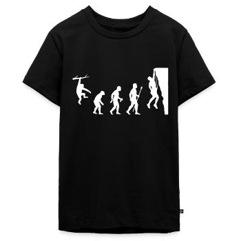 Rock Climbing Evolution Shirt - Teenager Premium Organic T-Shirt - black - Front - AI Model Teenager Male light (155cm)