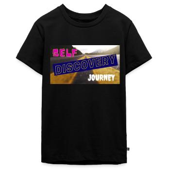 Selbstfindungsreise - Teenager Premium Bio T-Shirt - Schwarz - Vorne - AI Model Teenager Male light (155cm)