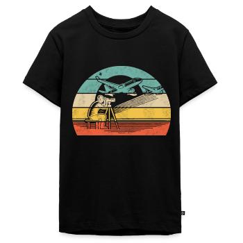 Planespotting Planespotter - Teenager Premium Bio T-Shirt - Schwarz - Vorne - AI Model Teenager Male light (155cm)