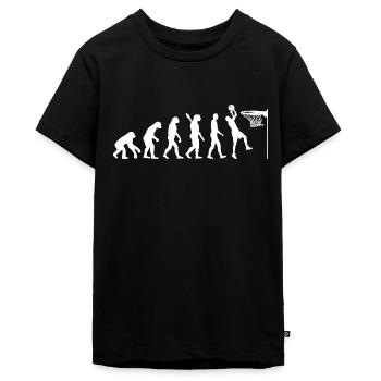 Evolution basketspel - Ekologisk premium-T-shirt tonåring - svart - Fram - AI Model Teenager Male light (155cm)