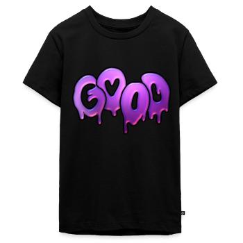 Evil Good Text Art - Teenager Premium Organic T-Shirt - black - Front - AI Model Teenager Male light (155cm)