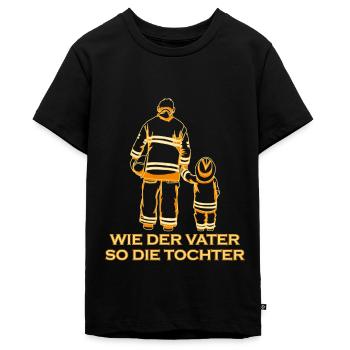 Freiwillige Feuerwehr Tochter Vater Geschenk - Teenager Premium Bio T-Shirt - Schwarz - Vorne - AI Model Teenager Male light (155cm)