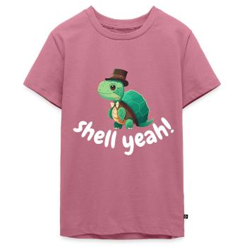 Mignon Tortue Cartoon Style Tshirt pour enfants - T-shirt Premium bio Ado - mauve - Devant - AI Model Teenager Male light (155cm)