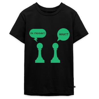 En passant Schach Denksport Schachmeister Geschenk - Teenager Premium Bio T-Shirt - Schwarz - Vorne - AI Model Teenager Male light (155cm)