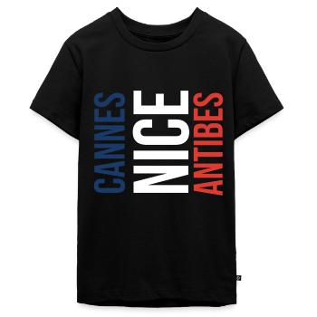 Cannes Nice Antibes (Südfrankreichgeschenk) - Teenager Premium Bio T-Shirt - Schwarz - Vorne - AI Model Teenager Male light (155cm)