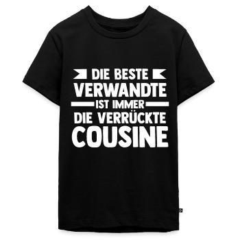 Cousinen Cousine - Teenager Premium Bio T-Shirt - Schwarz - Vorne - AI Model Teenager Male light (155cm)