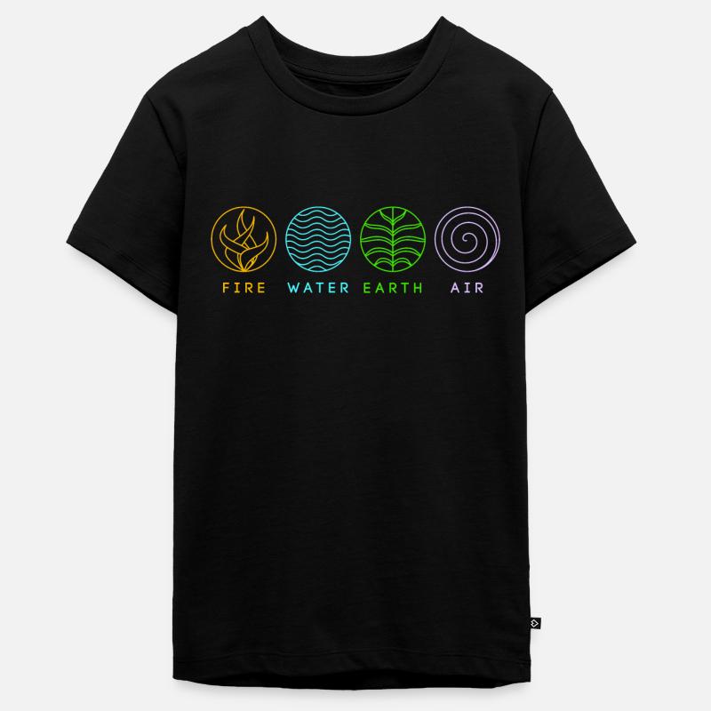 4 Éléments - T-shirt Premium bio Ado - noir