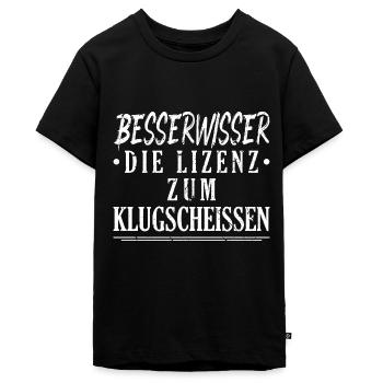 Besserwisser Lizenz Klugscheissen Klugscheisser - Teenager Premium Bio T-Shirt - Schwarz - Vorne - AI Model Teenager Male light (155cm)