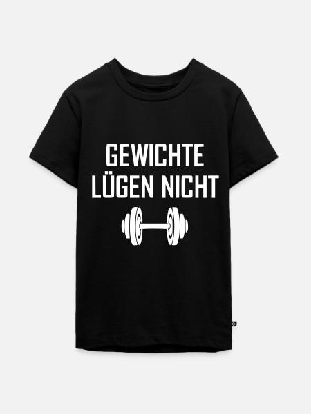 Gewichte lügen nicht - Teenager Premium Bio T-Shirt - Schwarz