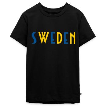 Schweden - Teenager Premium Bio T-Shirt - Schwarz - Vorne - AI Model Teenager Male light (155cm)