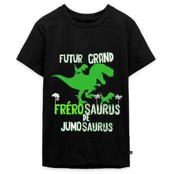Futur Grand Frère frèrosaurus jumosaurus Jumeaux - T-shirt Premium bio Ado - noir - Devant - AI Model Teenager Male light (155cm)