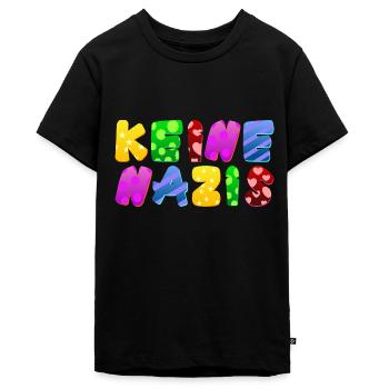 AfD stoppen gegen rechts Demokratie Vielfalt links - Teenager Premium Bio T-Shirt - Schwarz - Vorne - AI Model Teenager Male light (155cm)