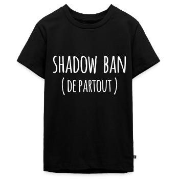shadow ban de partout - T-shirt Premium bio Ado - noir - Devant - AI Model Teenager Male light (155cm)