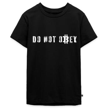 Bitcoiners Do Not Obey - Teenager Premium Organic T-Shirt - black - Front - AI Model Teenager Male light (155cm)