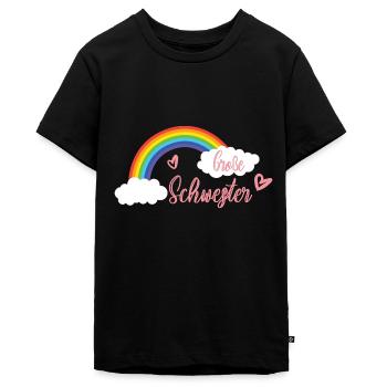 Große Schwester - Teenager Premium Bio T-Shirt - Schwarz - Vorne - AI Model Teenager Male light (155cm)