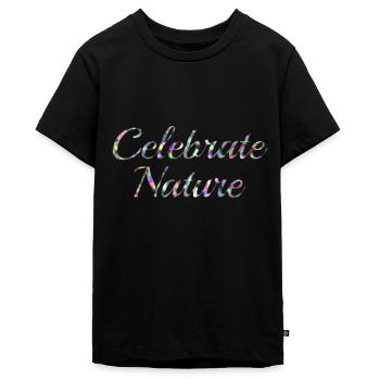 Celebrate Nature - Teenager Premium Organic T-Shirt - black - Front - AI Model Teenager Male light (155cm)