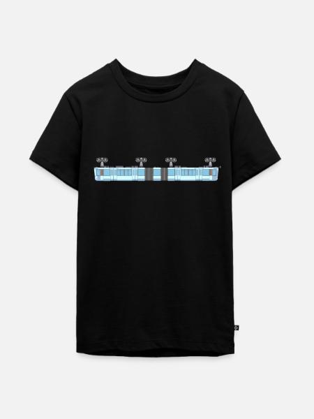 Schwebebahn lang - Teenager Premium Bio T-Shirt - Schwarz