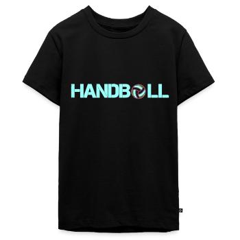 handball - Teenager Premium Bio T-Shirt - Schwarz - Vorne - AI Model Teenager Male light (155cm)