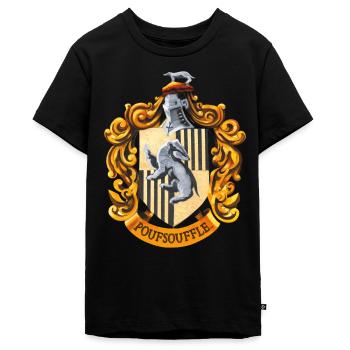 Harry Potter Emblème Poufsouffle Peinture - T-shirt Premium bio Ado - noir - Devant - AI Model Teenager Male light (155cm)