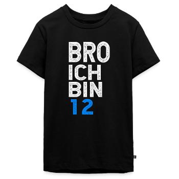 12. Geburtstag Bro ich bin 12 Jahre - Teenager Premium Bio T-Shirt - Schwarz - Vorne - AI Model Teenager Male light (155cm)