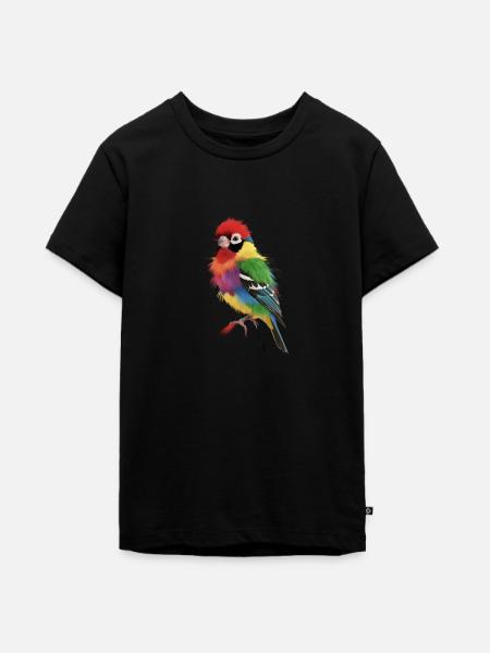 Lebendiges Spektrum-Finch - Teenager Premium Bio T-Shirt - Schwarz