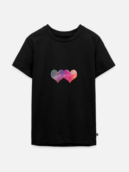 Freundschaft - Teenager Premium Bio T-Shirt - Schwarz