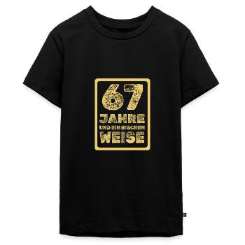 Weisheit 67 - Teenager Premium Bio T-Shirt - Schwarz - Vorne - AI Model Teenager Male light (155cm)