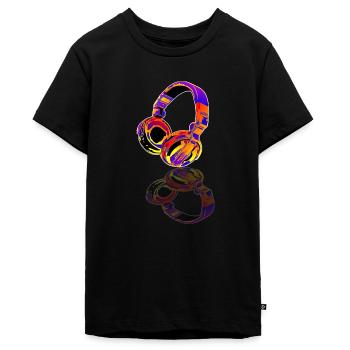 Casque DJ 3 - T-shirt Premium bio Ado - noir - Devant - AI Model Teenager Male light (155cm)