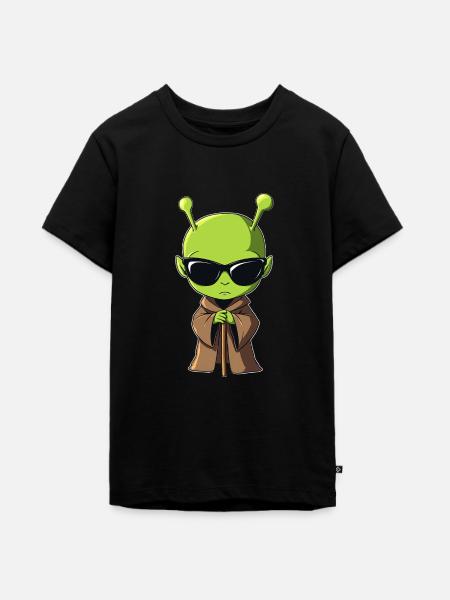 Alienmönch - Teenager Premium Bio T-Shirt - Schwarz