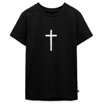 kreuz - Teenager Premium Bio T-Shirt - Schwarz - Vorne - AI Model Teenager Male light (155cm)