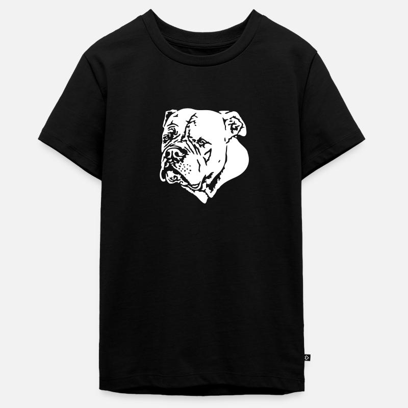 379 bouledogue blanc - T-shirt Premium bio Ado - noir
