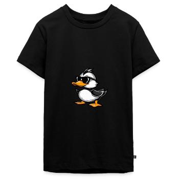 Ente Cool Tier - Teenager Premium Bio T-Shirt - Schwarz - Vorne - AI Model Teenager Male light (155cm)