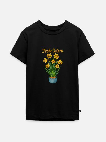 Frohe Ostern - Teenager Premium Bio T-Shirt - Schwarz
