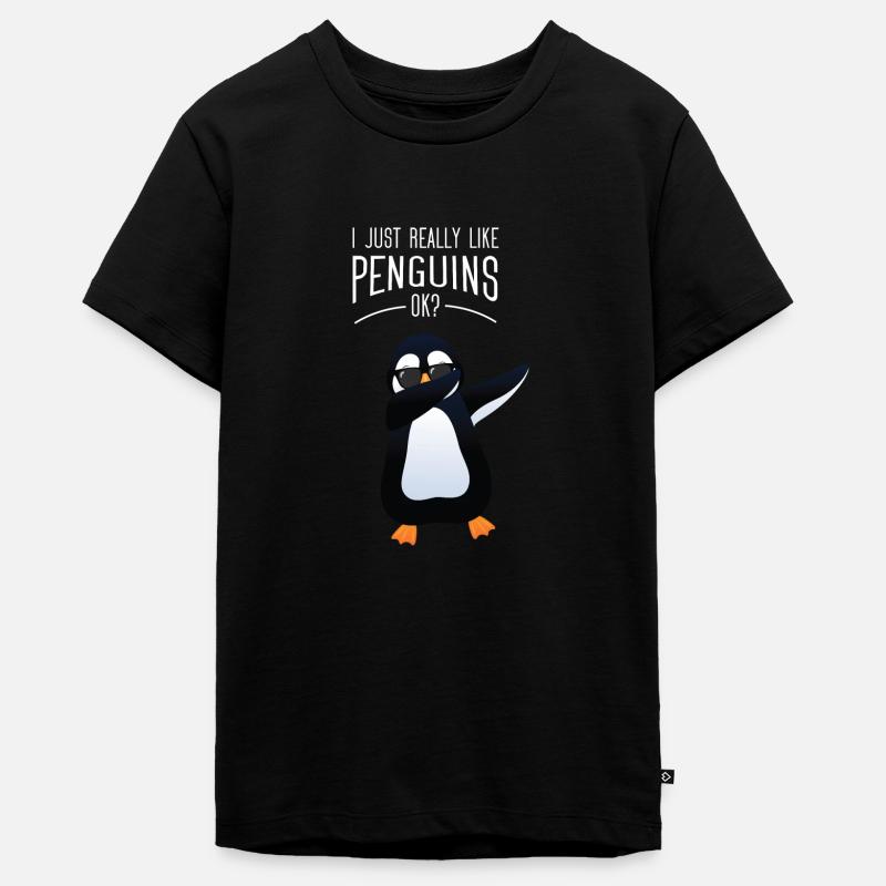 I Just Really Like Penguins Ok? - Dabbing Penguin - T-shirt Premium bio Ado - noir