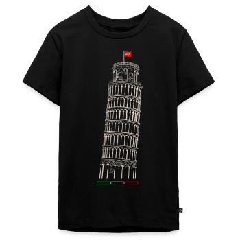 Schiefe Turm von Pisa - Teenager Premium Bio T-Shirt - Schwarz - Vorne - AI Model Teenager Male light (155cm)