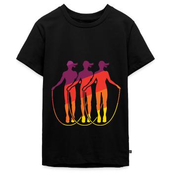 Jumping Rope Graphic Rope Jumping Rope Skipping Si - Teenager Premium Bio T-Shirt - Schwarz - Vorne - AI Model Teenager Male light (155cm)