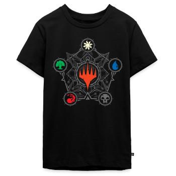 Magic: The Gathering Five Main Colors Of Magic - Teenager Premium Organic T-Shirt - black - Front - AI Model Teenager Male light (155cm)