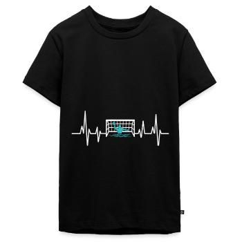 Heartbeat Joueur de water-polo Polo aquatique - T-shirt Premium bio Ado - noir - Devant - AI Model Teenager Male light (155cm)