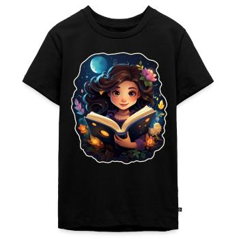 Little girl - T-shirt Premium bio Ado - noir - Devant - AI Model Teenager Male light (155cm)
