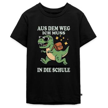 Aus Dem Weg Ich Muss In Die Schule - Teenager Premium Bio T-Shirt - Schwarz - Vorne - AI Model Teenager Male light (155cm)
