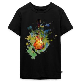 Guitar Electric Guitar Amplifier Les Paul Gift - Teenager Premium Organic T-Shirt - black - Front - AI Model Teenager Male light (155cm)