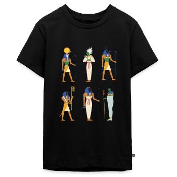Hieroglyphics Egyptologist, Ancient Egyptian - Teenager Premium Bio T-Shirt - Schwarz - Vorne - AI Model Teenager Male light (155cm)