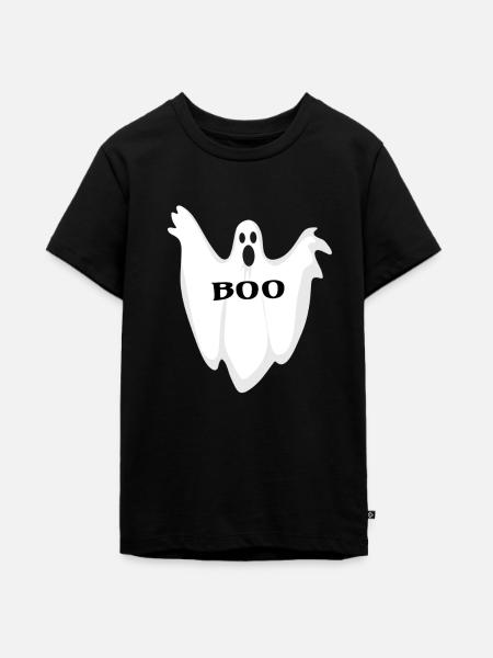 Geist Gespenst - Teenager Premium Bio T-Shirt - Schwarz