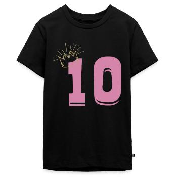 10. Geburtstag Mädchen Prinzessinnen Krone - Teenager Premium Bio T-Shirt - Schwarz - Vorne - AI Model Teenager Male light (155cm)