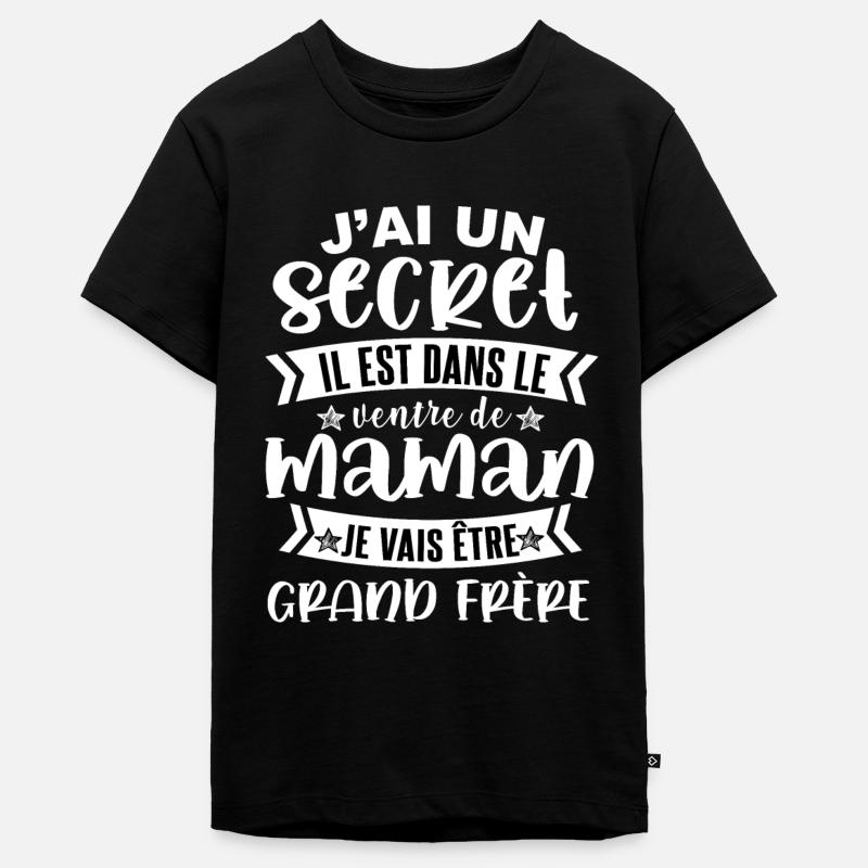 Ich werde ein großer Bruder sein, ein Geschenk, das der nächste große Bruder ist. - Teenager Premium Bio T-Shirt - Schwarz
