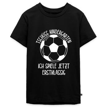 Tschüss Kindergarten Ich Spiele Jetzt Erstklassig - Teenager Premium Bio T-Shirt - Schwarz - Vorne - AI Model Teenager Male light (155cm)