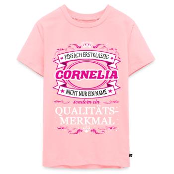 Qualitätsmerkmal Cornelia einfach Erstklassig - Teenager Premium Bio T-Shirt - Rosa - Vorne