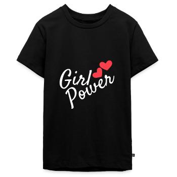 Girl power - T-shirt Premium bio Ado - noir - Devant - AI Model Teenager Male light (155cm)