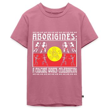 Aborigines: A Culture - Teenager Premium Bio T-Shirt - Mauve - Vorne - AI Model Teenager Male light (155cm)